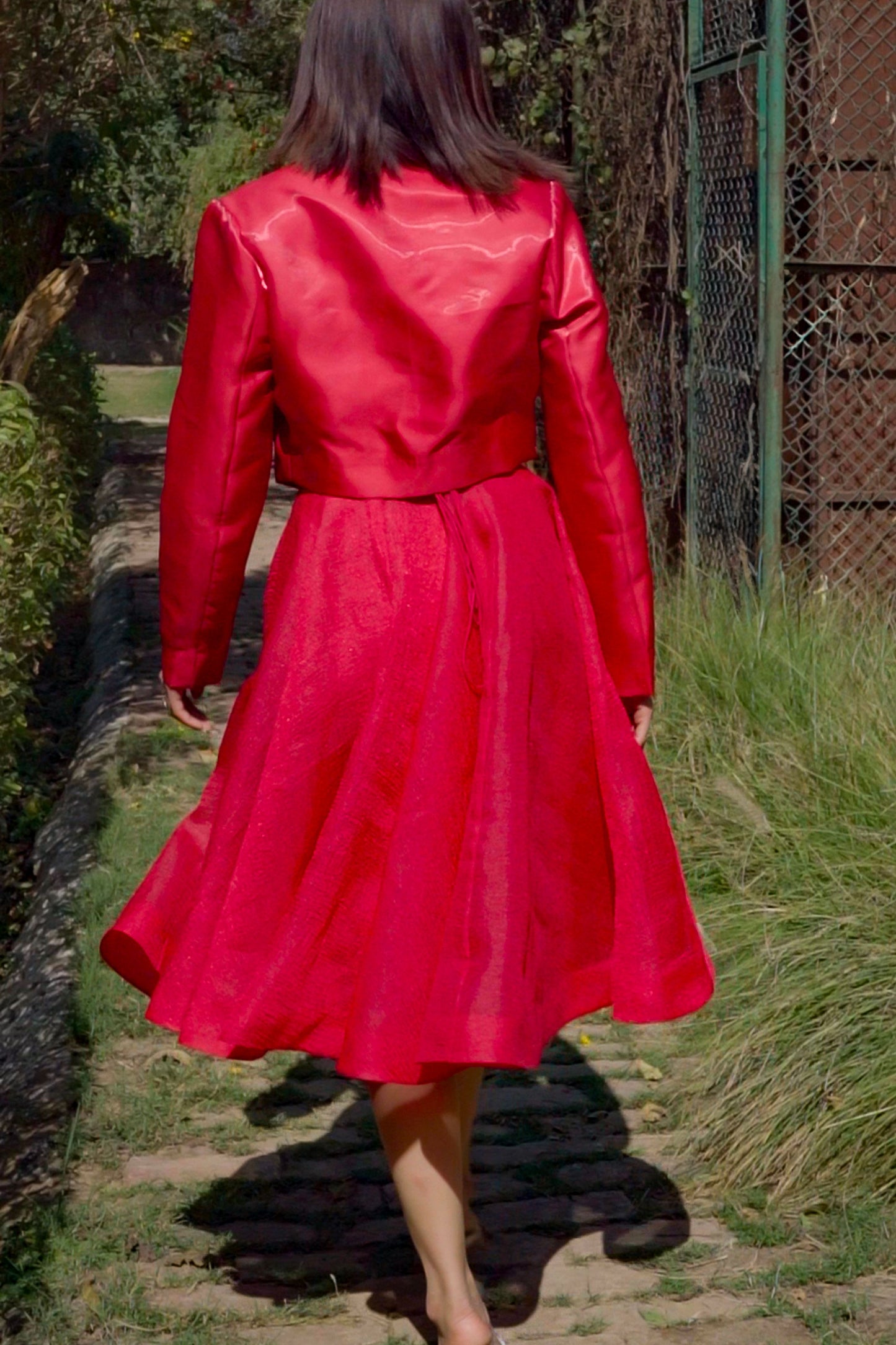 Red tailored womens jacket