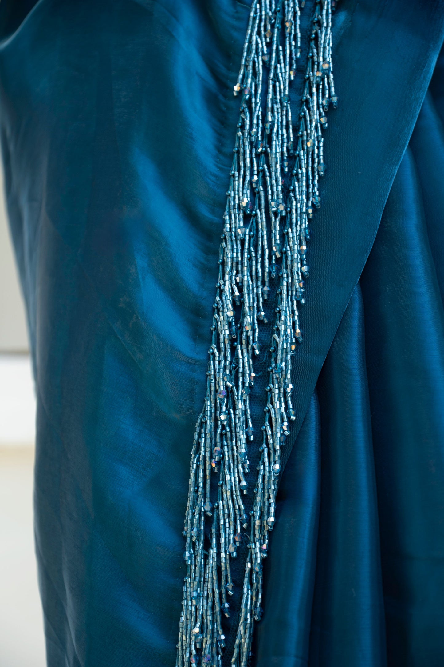 Teal embroidered Saree