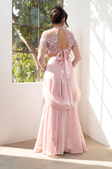 Pink Embellished Lehenga set