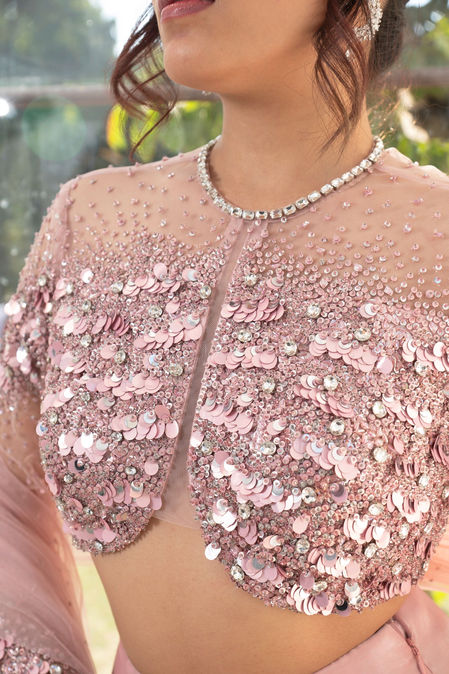 Pink Embellished Lehenga set