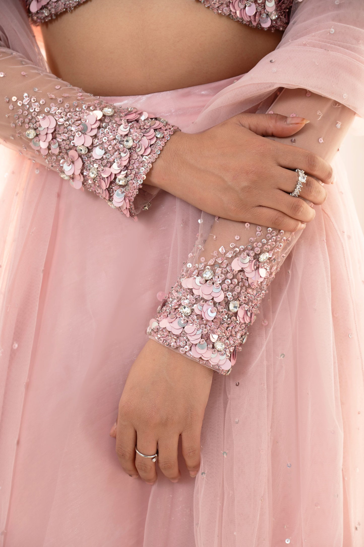 Pink Embellished Lehenga set