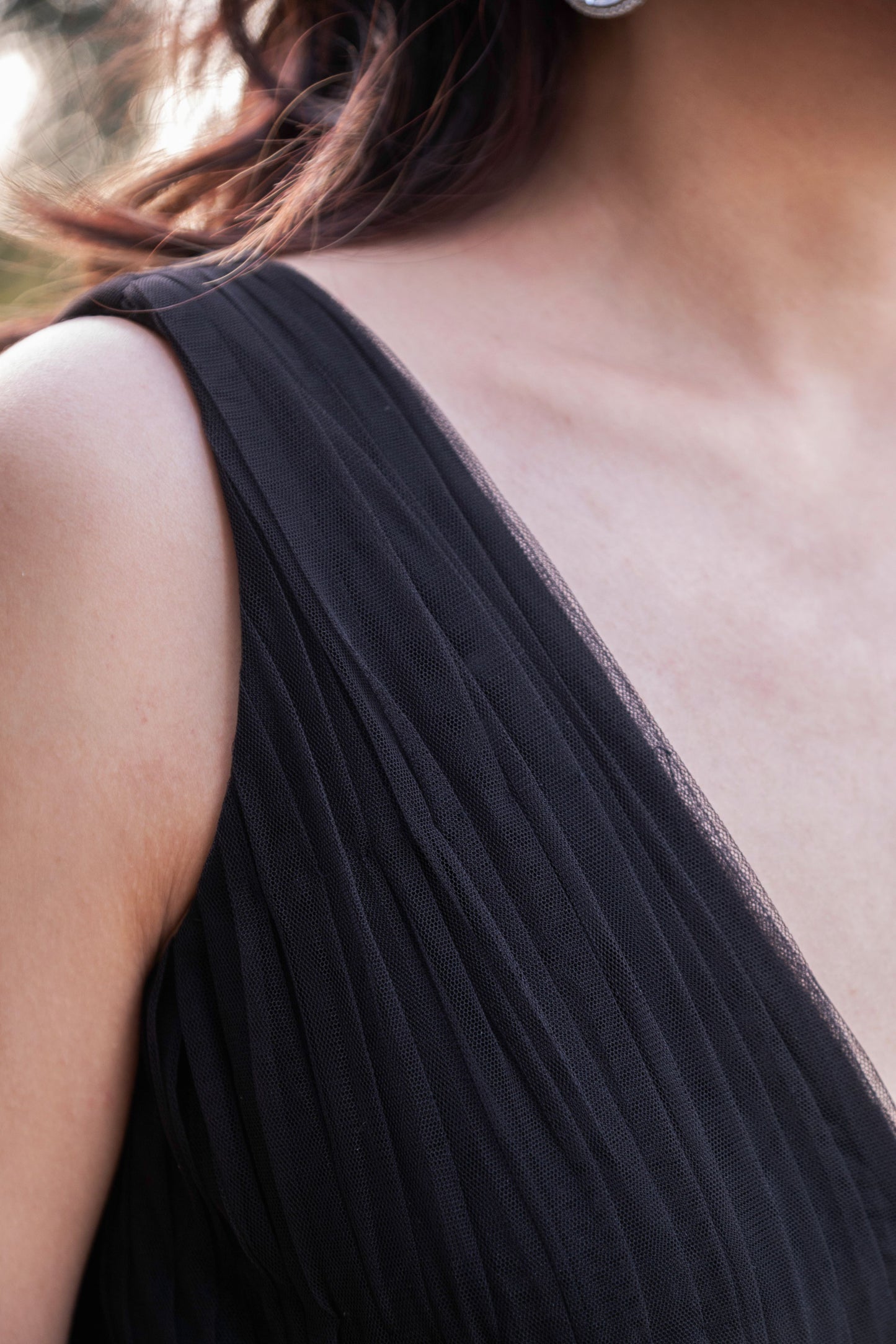 Black embroidered gown