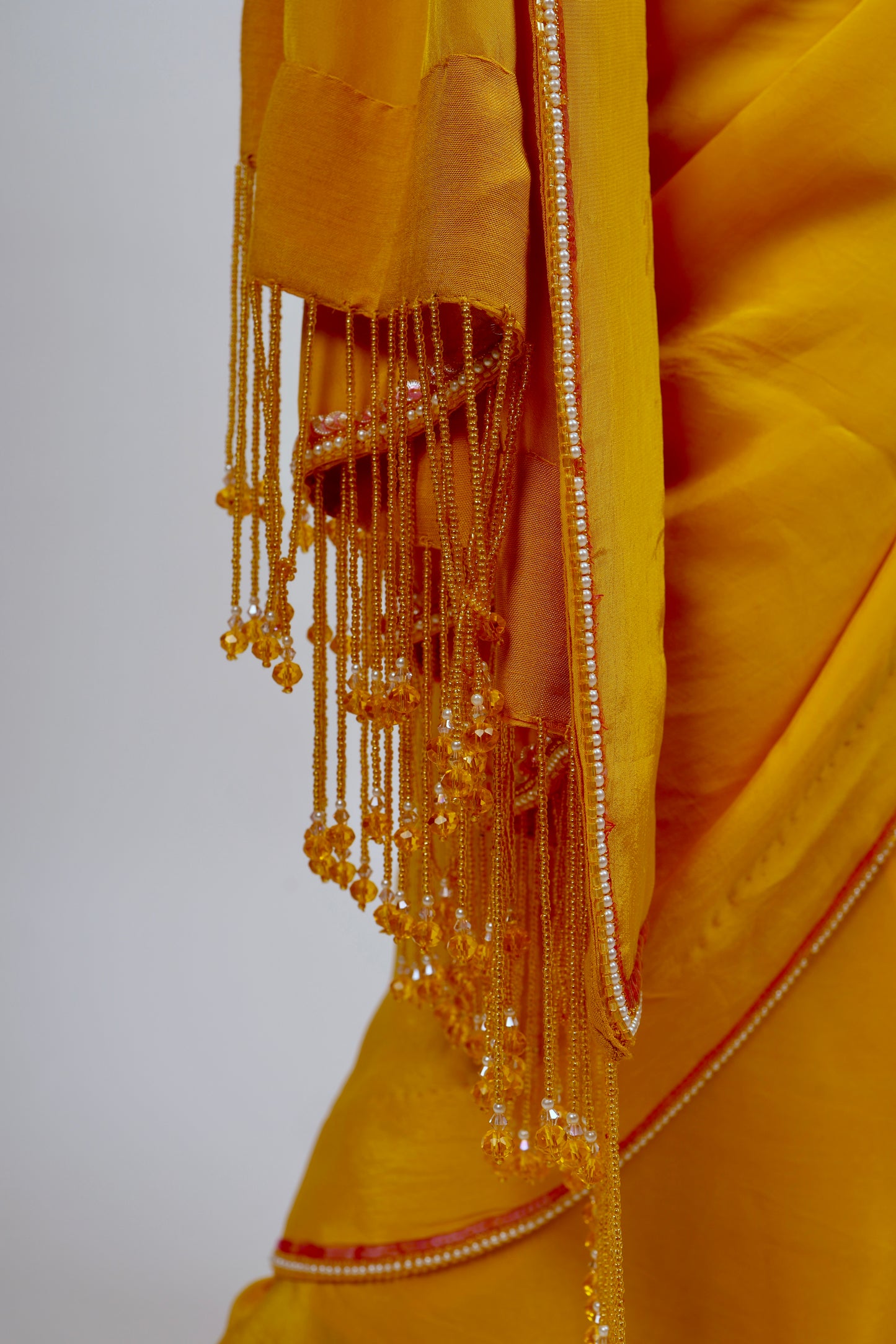 Yellow blouse with saree