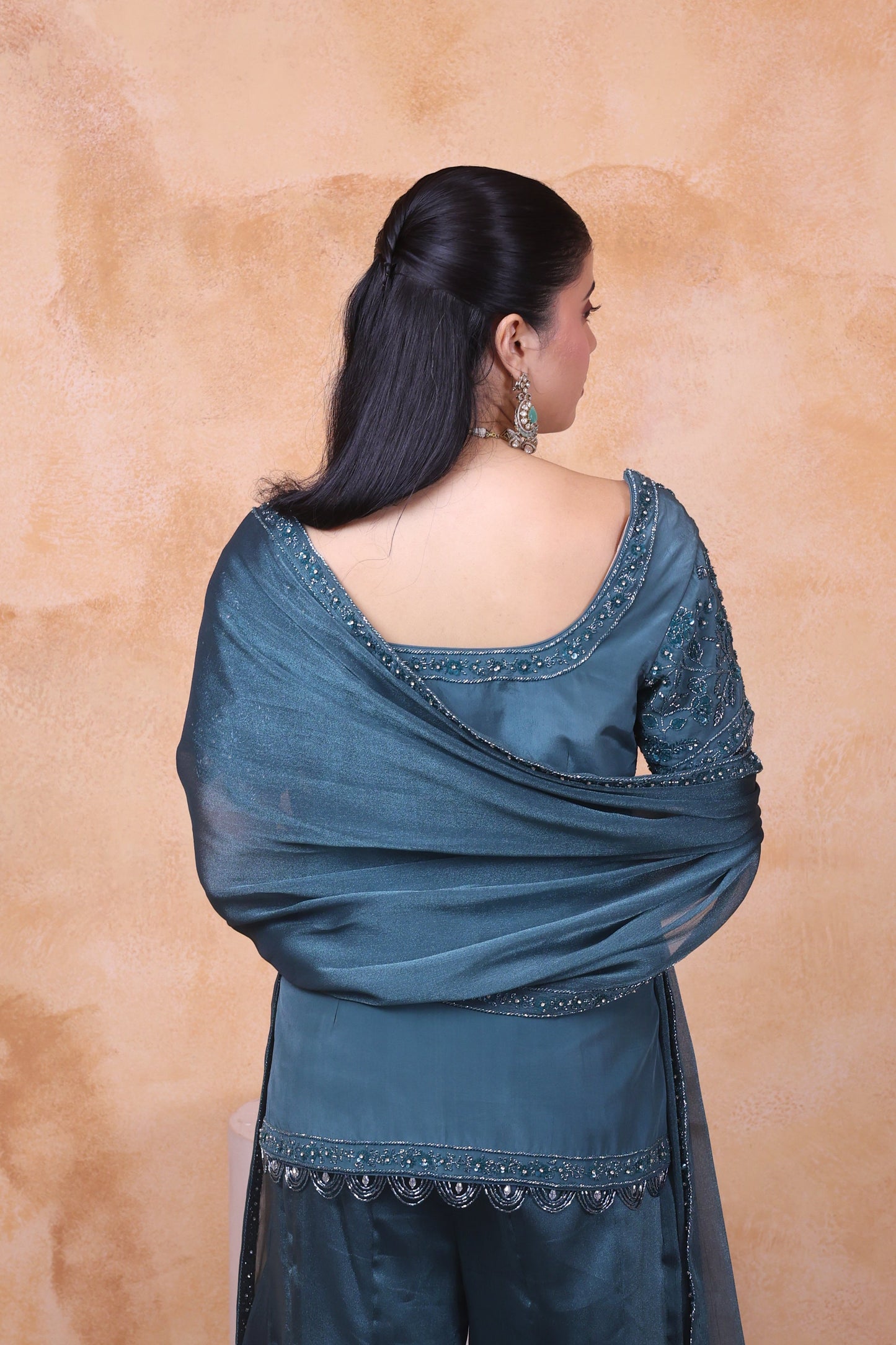 Green sharara set