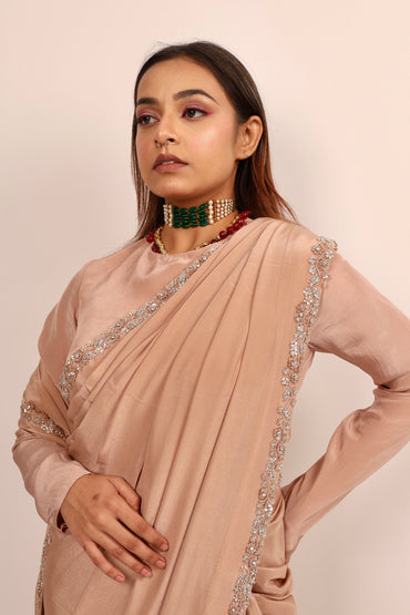 Biege saree with blouse