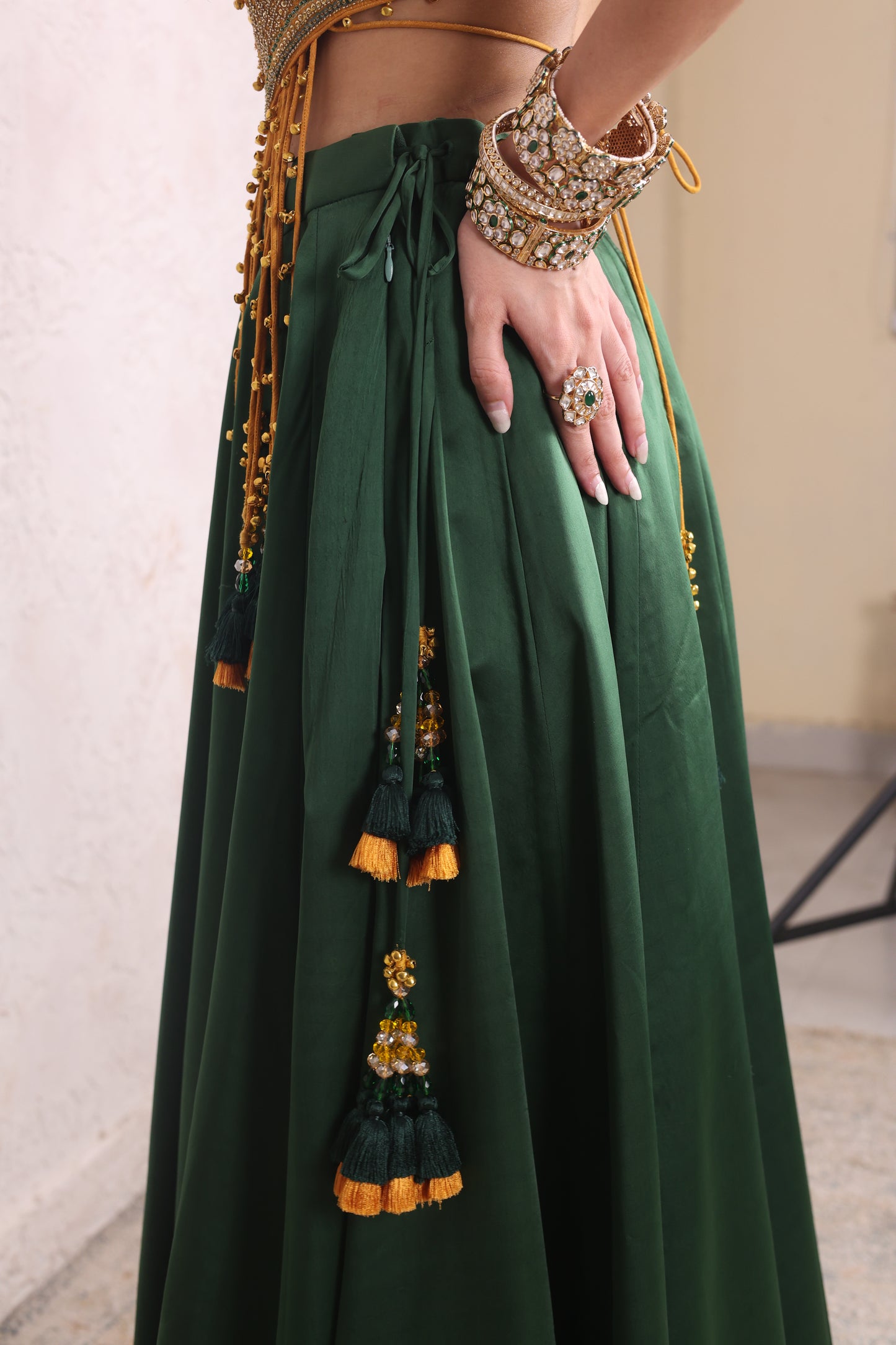 Mustard Green lehenga set