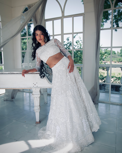 Shunyata White embroidered lehenga set