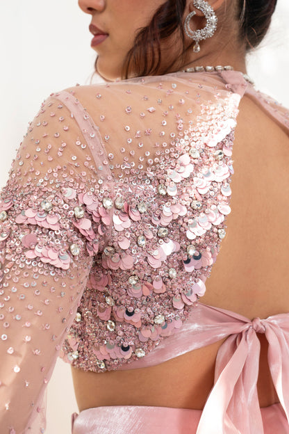 Pink Embellished Lehenga set