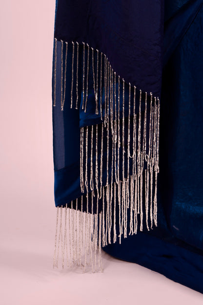 Blue corset with saree