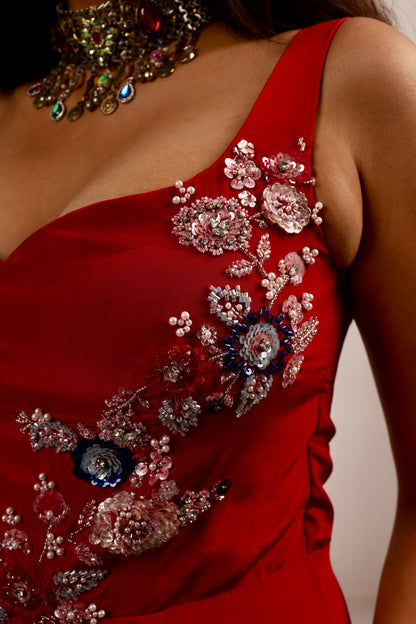 Red Floor length gown