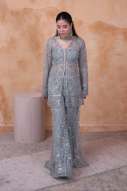 Green sharara set