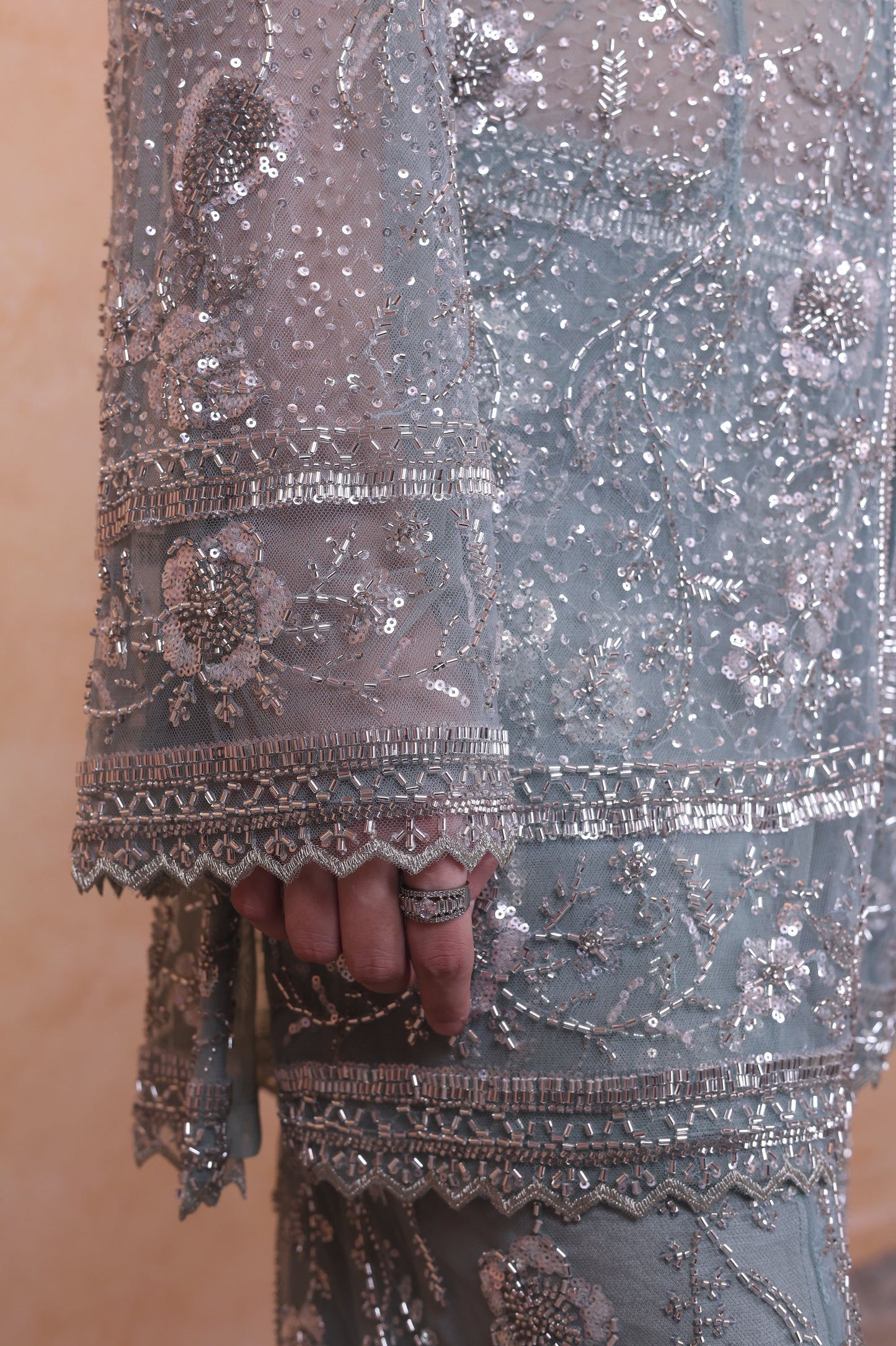 Green sharara set