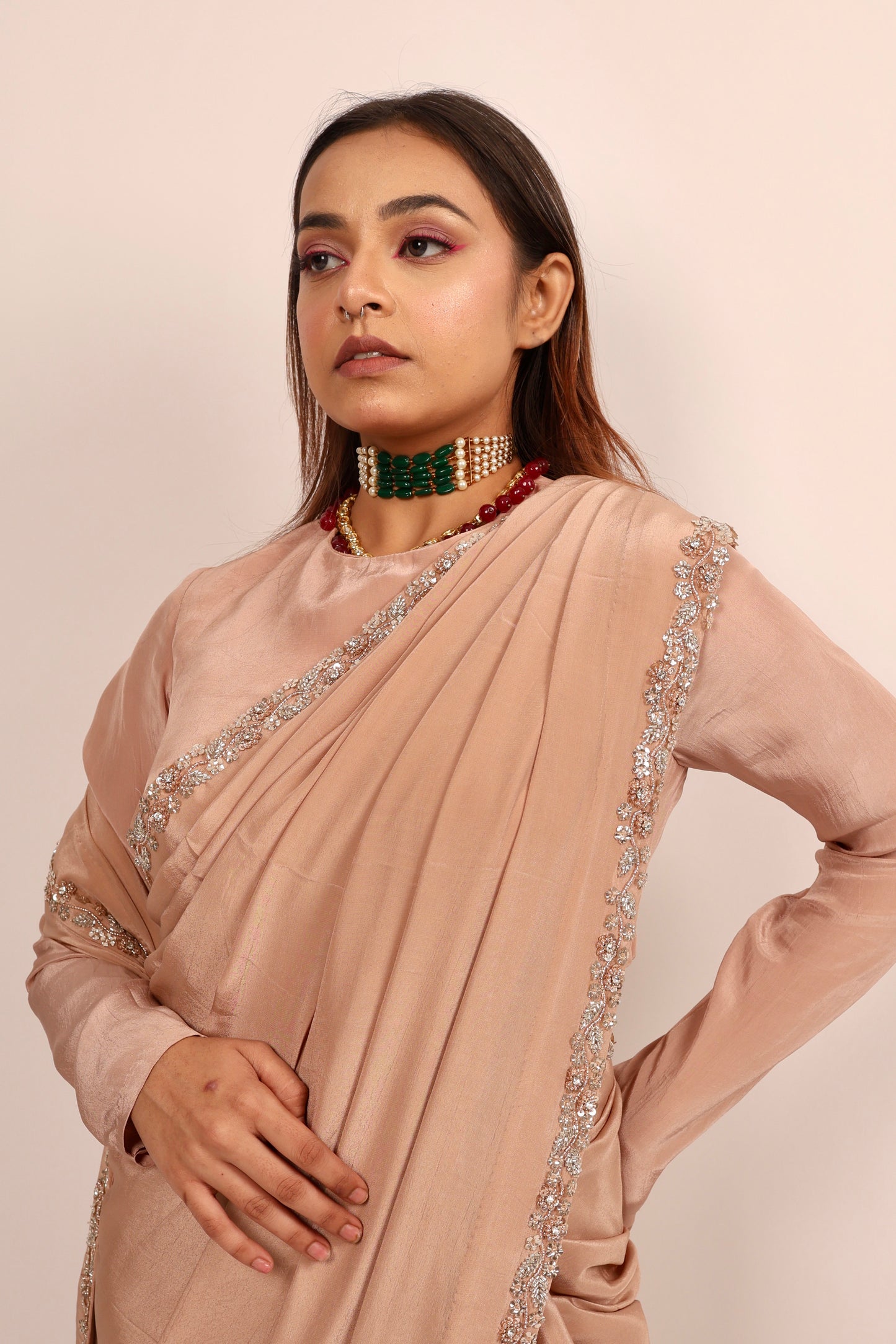 Biege saree with blouse