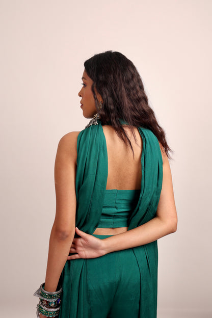 Green corset with pants