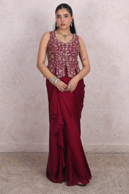 Wine gold drape set