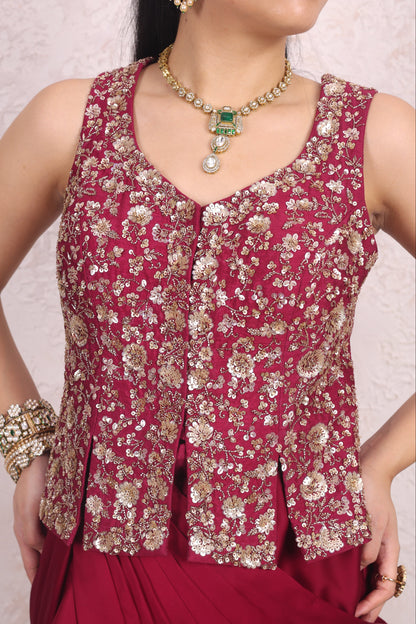Wine gold drape set