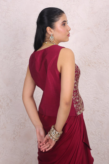 Wine gold drape set