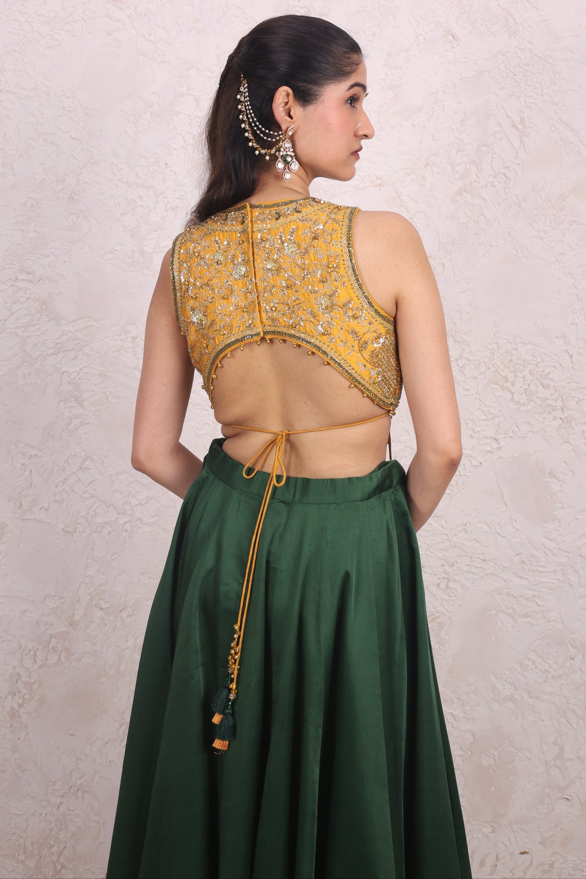 Mustard Green lehenga set