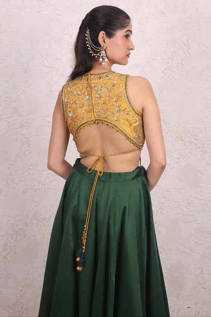 Mustard Green lehenga set