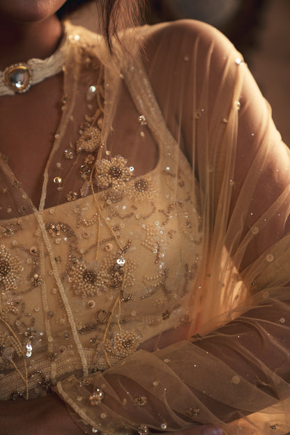 Butter yellow embroidered Lehenga set